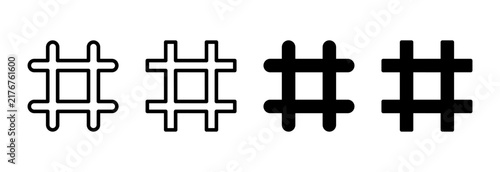 Hashtag icon set vector. hashtag sign and symbol