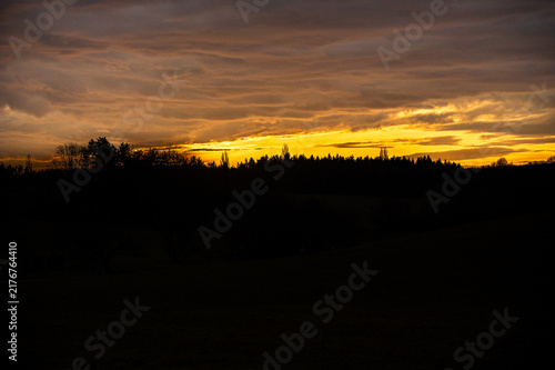 Obraz na płótnie Sunset countryside near Amberg Bavaria Germany