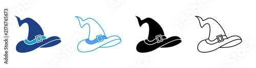 Cuadro en lienzo Wizard Hat Icon Set Multiple Style