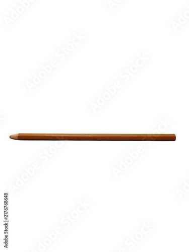 A single brown wooden pencil with a sharpened graphite tip lies horizontally
