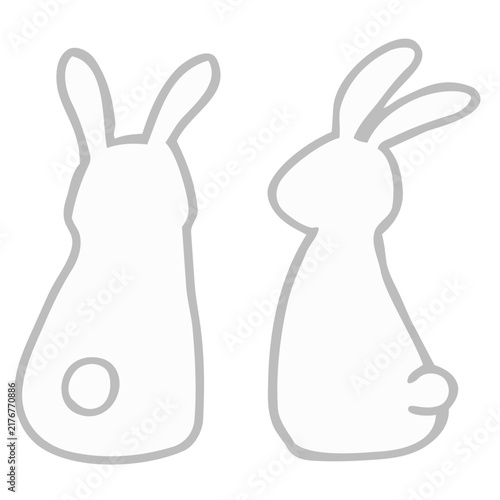 シンプルなうしろ姿のうさぎのイラスト