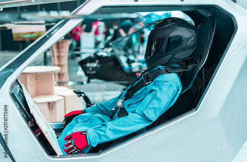 Passenger drone Drone with a person sitting on it. Drone delivery Electric  passenger aircraft