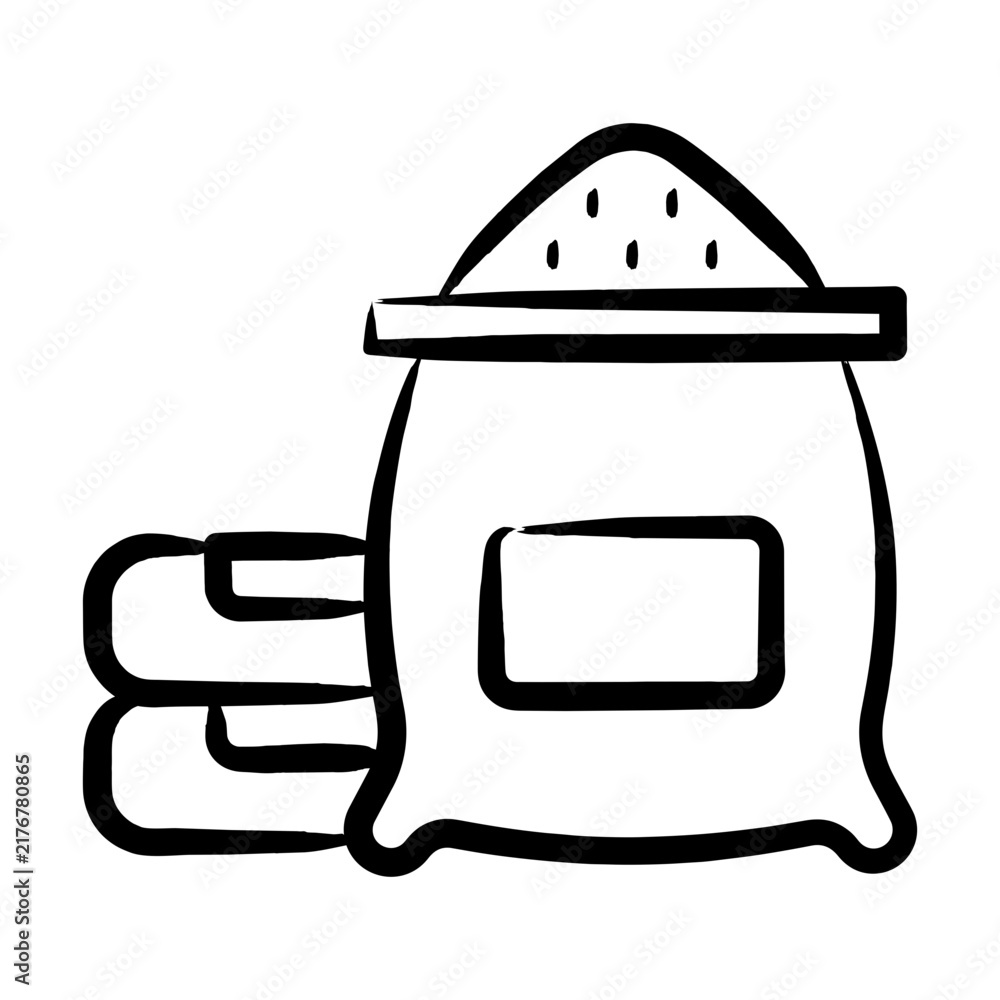 Naklejka premium Concrete Icon - Handdrawn