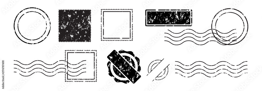 Fotografie Vintage grunge postmark and blank postage stamp