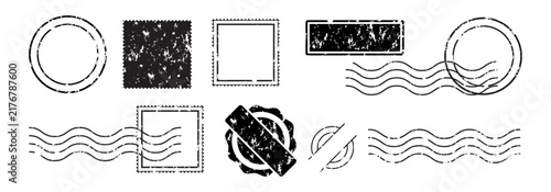 Konstfotografi Vintage grunge postmark and blank postage stamp
