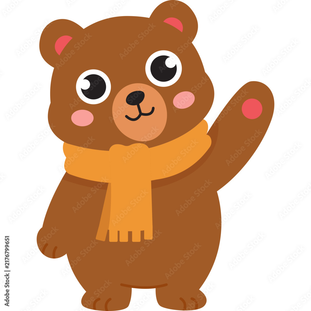 Obraz premium Cute Bear Woodland Animal Illustration