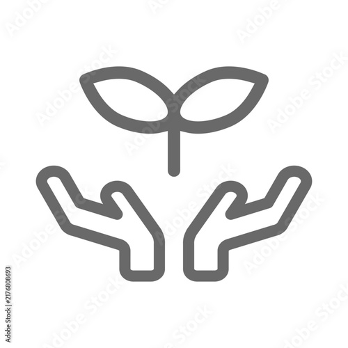 vector ecofriendly leaf and hands icon