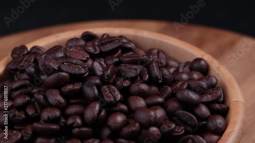Roasted coffee beans with a rich texture and glossy surface.