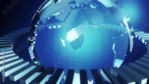 Abstract Global Network Visualization Digital Technology Background