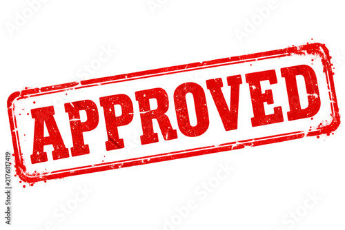 Red Approved Rubber Stamp Grunge Mark for Document Certification