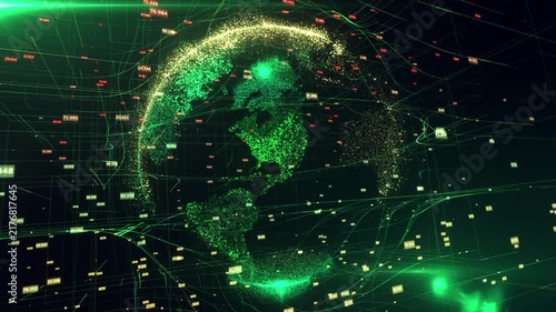 Global Network Visualization Digital Technology Concept