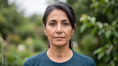 Mature Middle Eastern Woman Practicing Better Posture Alignment
