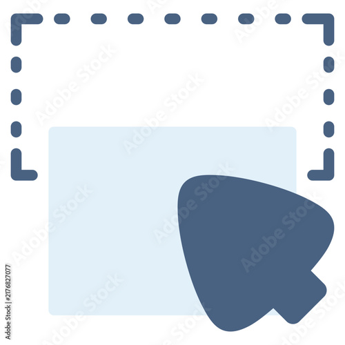 Drag and drop icon for moving element with mouse action. Hand with moving symbol for file organizer or ui tool. Icon design flat style