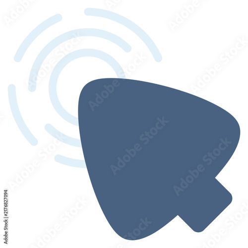 Click icon for tap or select action in application. Finger pressing cursor symbol for tutorial or ux tool. Icon design flat style