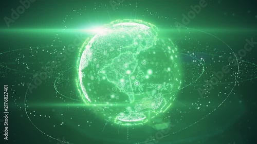 Digital Earth Visualization Global Technology Concept