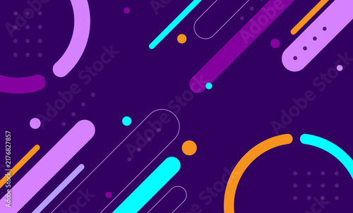 Modern Purple Geometric Background with Dynamic Colorful Shapes
