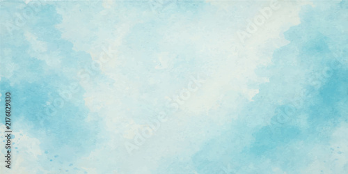 Soft blue watercolor paint splash texture abstract background for creative artistic banner wallpaper design