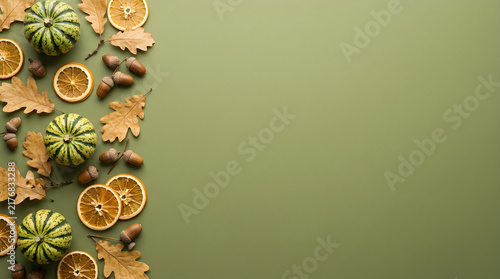 Striped Heirloom Squash on Olive Green Surface