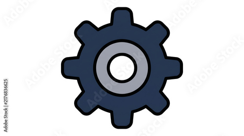 Flat Design Gear Icon with Cogwheel Shape.