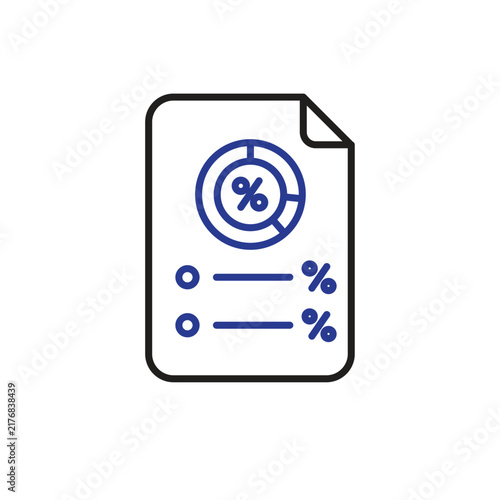 Survey statistics icon. featuring statistical charts and numerical elements, representing quantitative survey data. Outline design style
