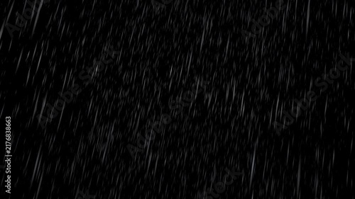 Heavy Rain Falling Overlay on Black and Green Screen Background
