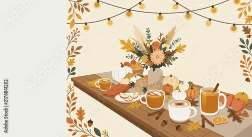 Happy Thanksgiving Food Illustration Decoration Graphics