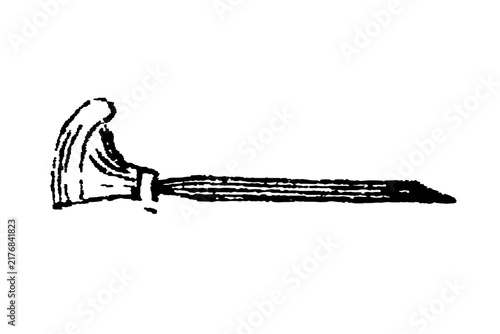 Foto Graver's burin with short handle and elongated blade, old vintage illustration, 1897