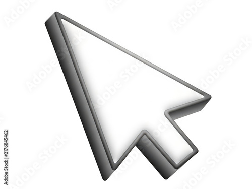 Computer mouse arrow pointer icon for website interface and software navigation isolated on transparent background