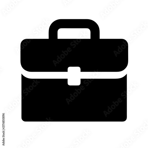 black briefcase icon on white background