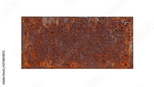 Rusty metal plate texture background with weathered industrial iron surface and brown corrosion