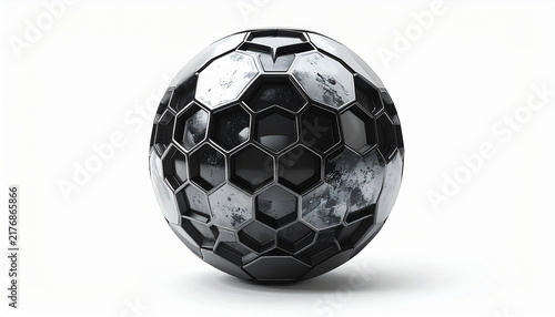 Futuristic Soccer Ball with Hexagonal Pattern Design