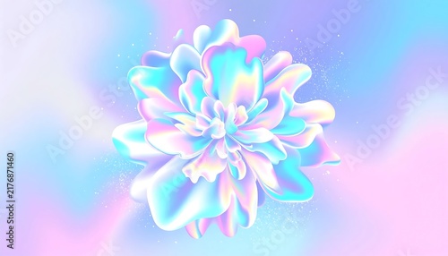 Abstract digital art with flowing blue and pink light patterns.