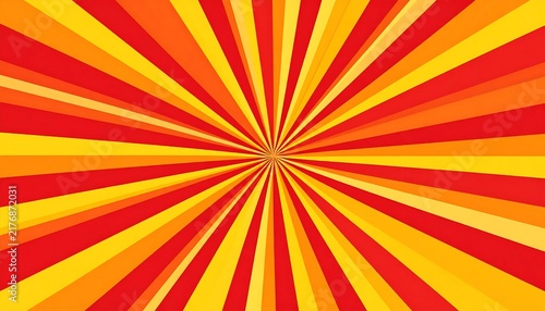 Radiant burst of golden yellow and red rays.