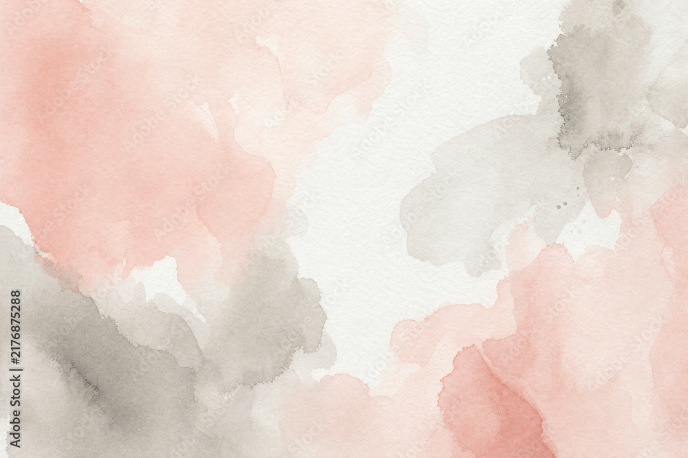 Obraz premium Abstract blush pink and grey watercolor strokes background