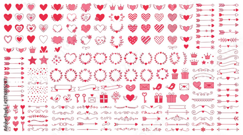 Colorful set of flat christmas holiday icons