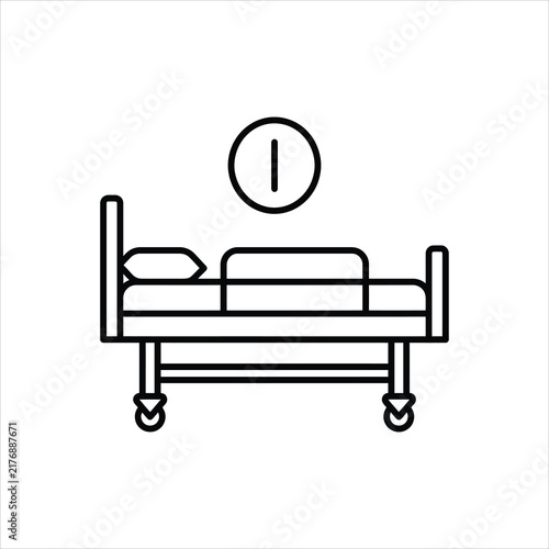 Person resting in hospital bed with clock overhead during healthcare concept Vector Illustration Isolated on white background