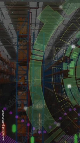 Animation of scope and data processing over warehouse