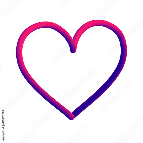 фотографія Abstract gradient heart shape formed with smooth tubular form during a soft stud