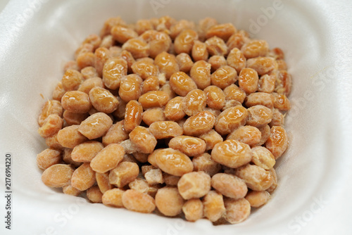 Close Up of Traditional Japanese Fermented Natto