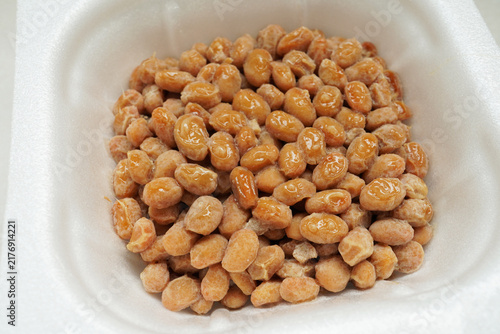 Close Up of Traditional Japanese Fermented Natto