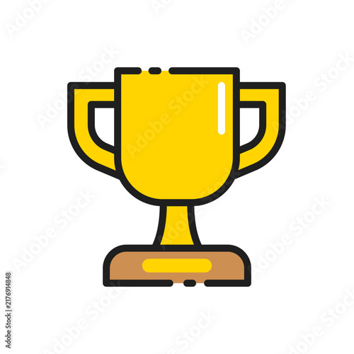 Trophy cup award line icon