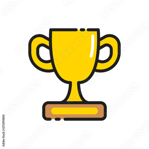 Winner trophy cup award line icon