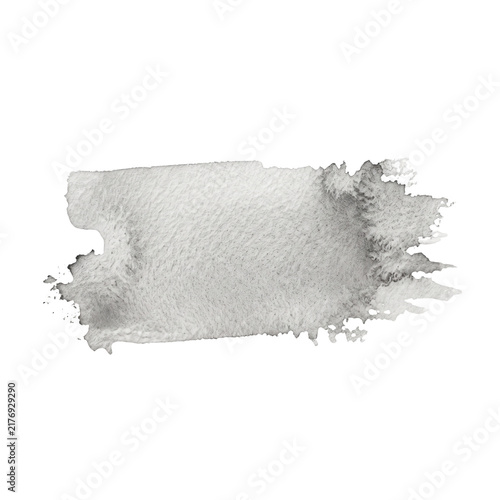 Silver Metallic Paint Brush Stroke Isolated Transparent Background