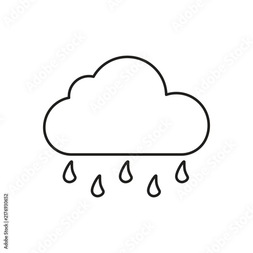 Rain clouds icon vector. Simple weather sign