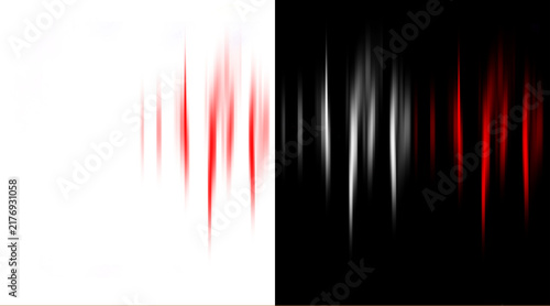 Abstract motion blur lines in red and white, dynamic speed light trails on black background, vertical energy streaks for tech design