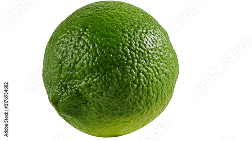 Fresh whole green lime fruit with textured bumpy peel