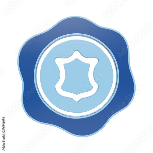 Bild auf Leinwand A 3D rendered blue wax seal icon with a light blue leather or skin emblem, isola