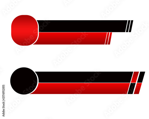 Red Gradient Black Lower Third Banner Set with Stylish Modern Broadcast Design Elements, Premium Red Gradient and Black Lower Third Overlay Set for Broadcast, News and Multimedia Content