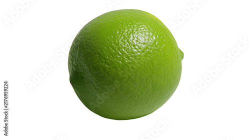 Bild auf Leinwand Fresh whole green lime fruit with textured peel