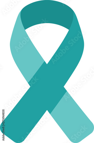 Teal Awareness Ribbon Symbol for Support and Hope
